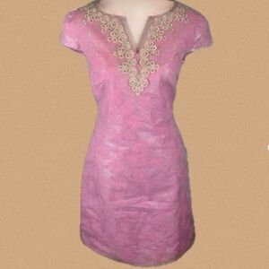 Lilly Pulitzer NWT Anne Dress--Metallic Pink/Gold (2)